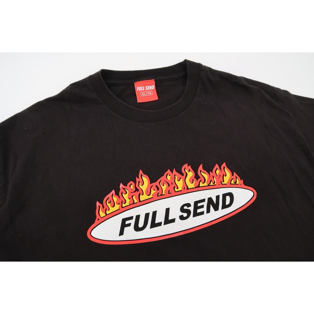 Full Send Nelk Boys Burner Tee‎ Flames Fire Logo Graphic T-Shirt Tee Mens XL